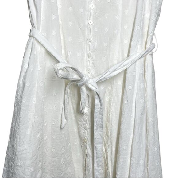 Innika Choo White Embroidered Floral Puff Sleeve Full Button Madonna Mini Dress - Picture 9 of 16